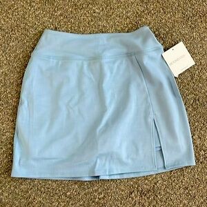 Beyond Yoga Heather Rib Hold Court Skirt - Hazy Sky Heather Rib / S